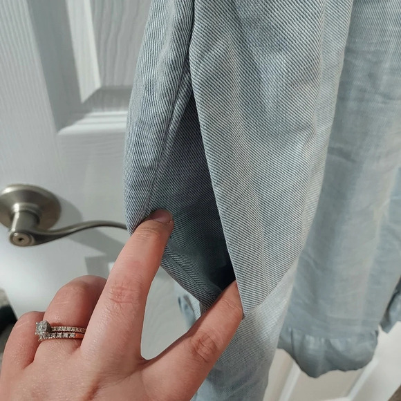 NWT Who What Wear Chambray Light Blue Twill Puff Sleeve Mini Dress in Size XXL - Picture 7 of 8